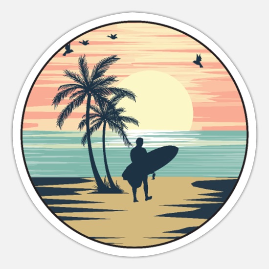 "HAWAIIAN PRO DESIGN" VINTAGE RETRO Sticker Decal SURFBOARD LONGBOARD SURFER 
