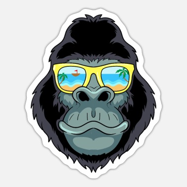 Gorilla Gorialla monkey sunglasses summer beach holiday - Sticker