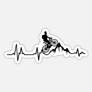 Bike Mountain Bike Heartbeat biker vintage funny gift - Sticker