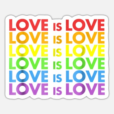 Rainbow love is love Pride March Rainbow LGBT Equality - Sticker