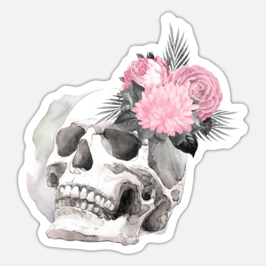 Gothic Gothik raven goth skull death skull punk dark - Sticker