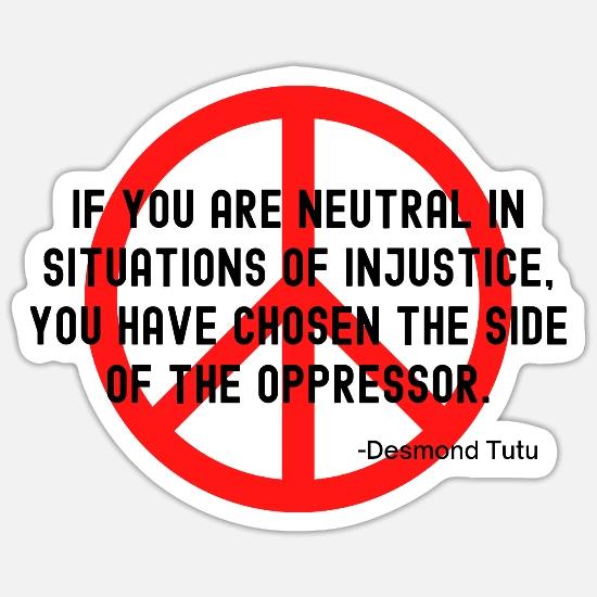 Desmond Tutu Citation Peace Symbol Sticker Spreadshirt