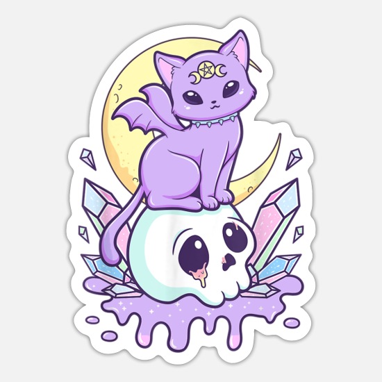 creepy gore Trying to keep it together- sticker- laptop d\u00e9cor purple goth spooky