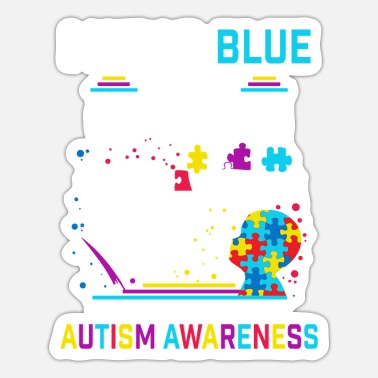 Grandson I Wear Blue For My Grandson Autism Awareness - Sticker