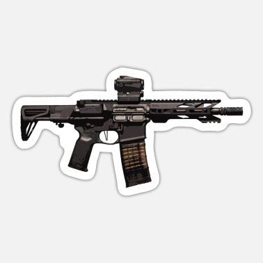 Gun AR15 Realistic Cartoon Gun - Sticker