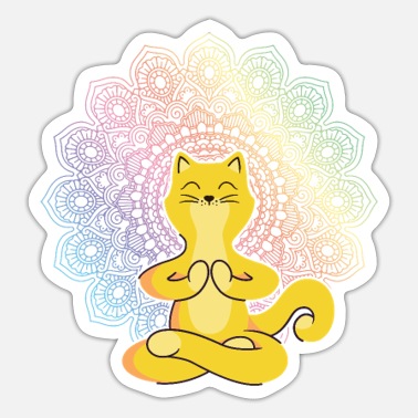Mandala Meditating fox mandala yoga - Sticker