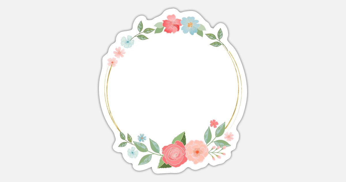 Customizable Floral Wreath Sticker