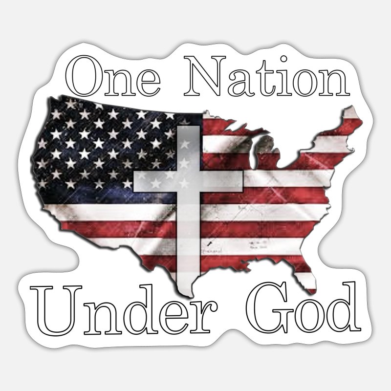 One Nation Under God USA Flag Decal Sticker #221