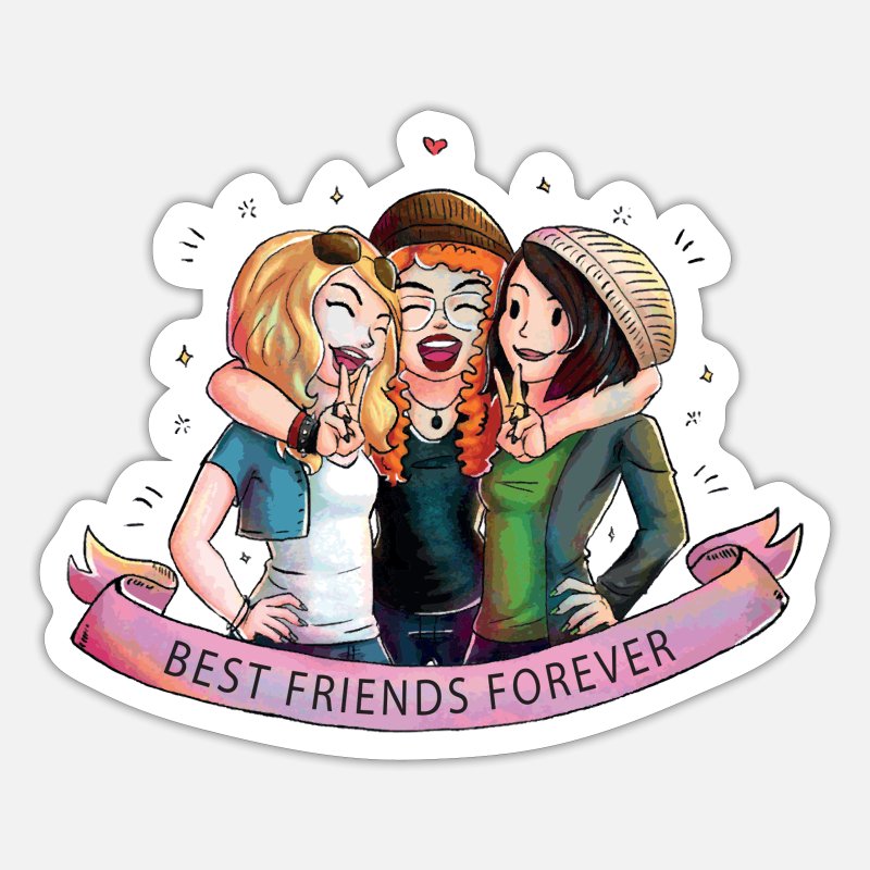Three Best Friends Stickers | Unique Designs | Spreadshirt