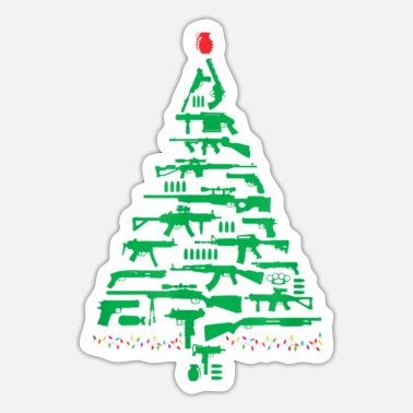 Gun Rifle Weapon Gun Christmas Tree for Weapon Fools - Sticker