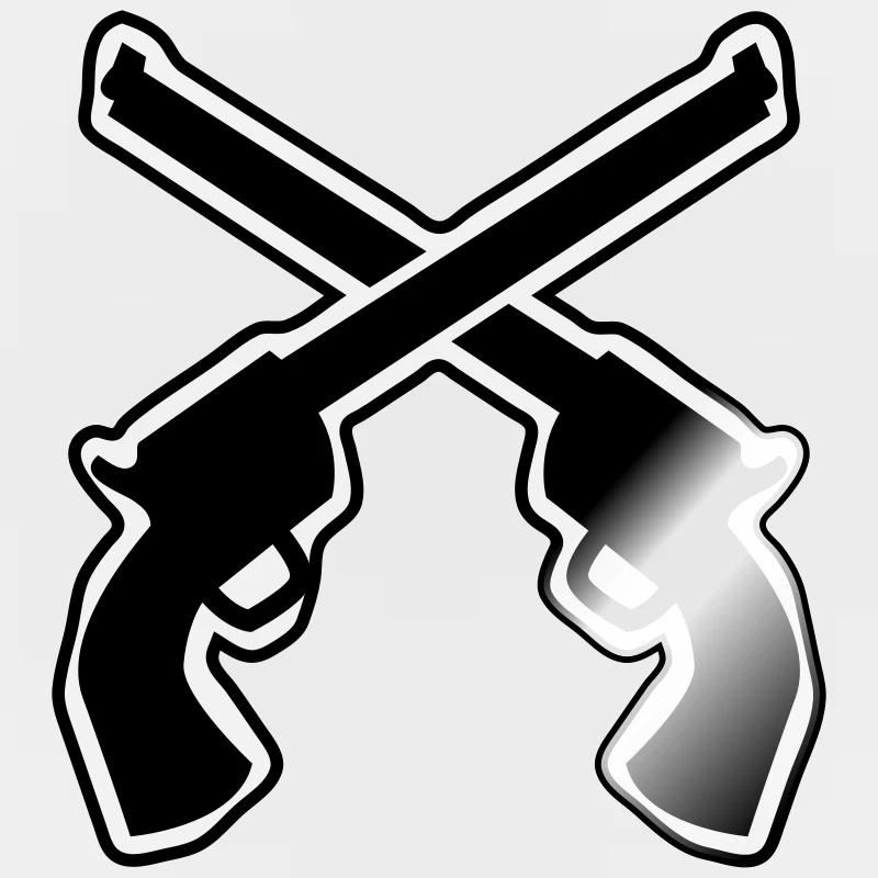 Gunslinger Pistol Guns Crossed Sticker Spreadshirt
