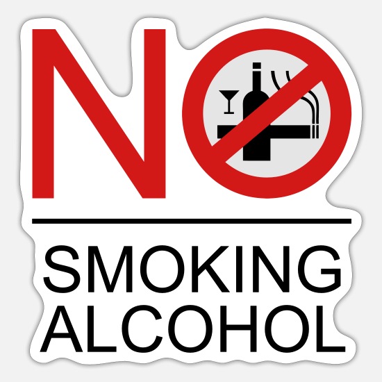 NO Smoking Alcohol Sign' Sticker | Spreadshirt