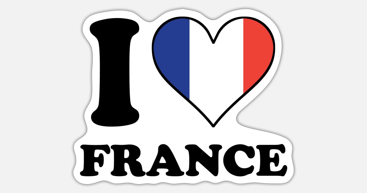 I Love France French Flag Heart' Sticker | Spreadshirt