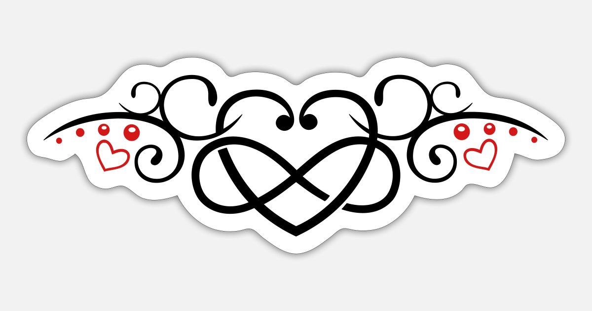 Heart with infinity, Tribal & tattoo style.' Sticker | Spreadshirt