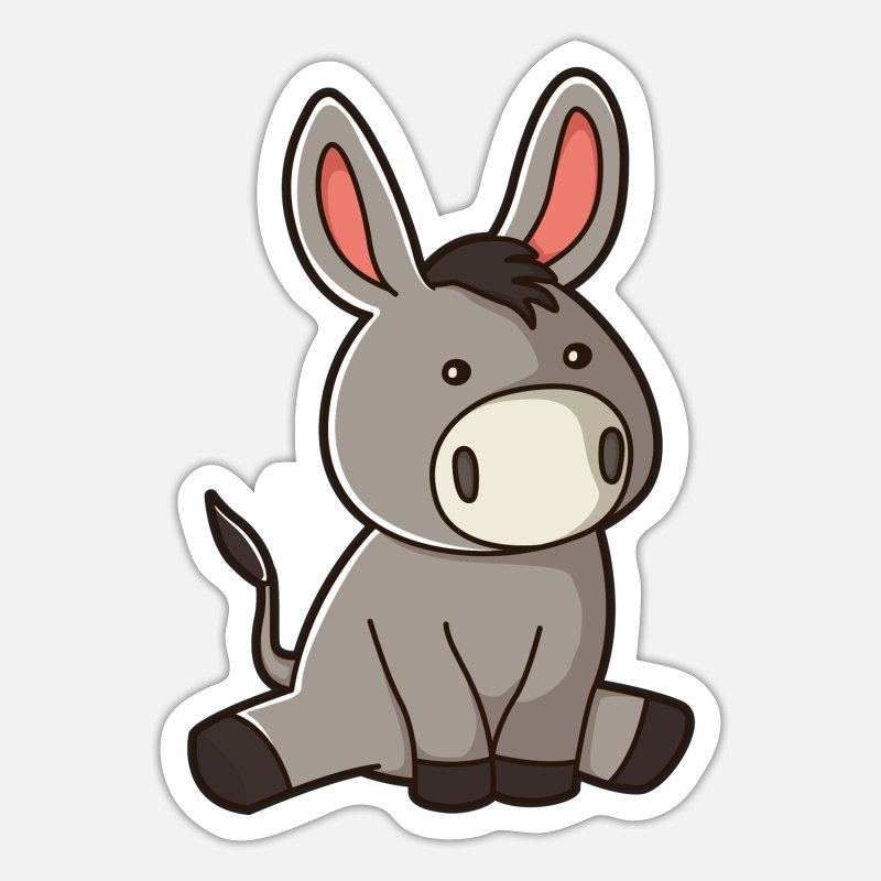 Baby Cute Donkey Mule Toddler Toddler Cartoon Gift' Sticker | Spreadshirt