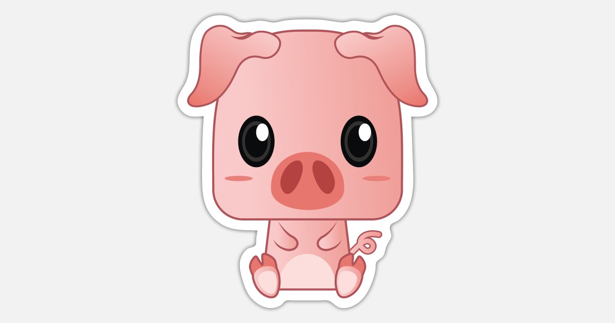 Cute Baby Pig Cartoon' Sticker | Spreadshirt