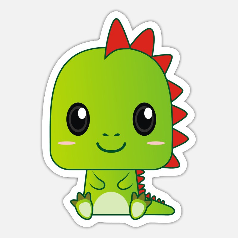 Cute Baby Green Dragon' Sticker | Spreadshirt