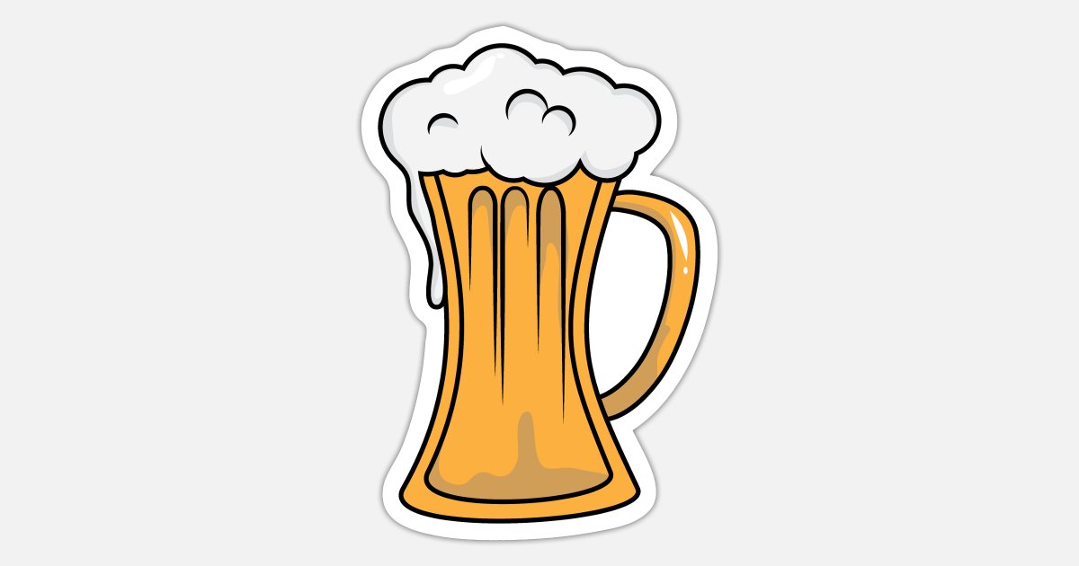 Beer Mug Cartoon' Sticker | Spreadshirt