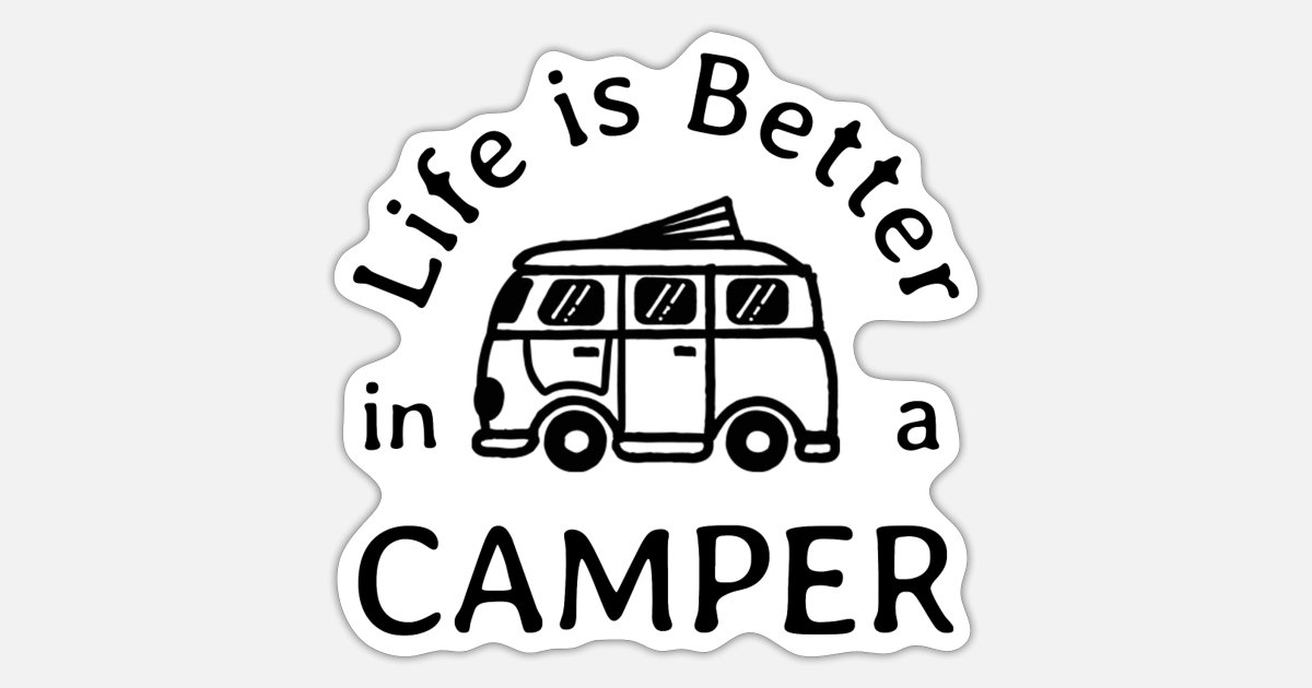 Camping Quote Funny RV Love Camper Camp Adventure' Sticker | Spreadshirt