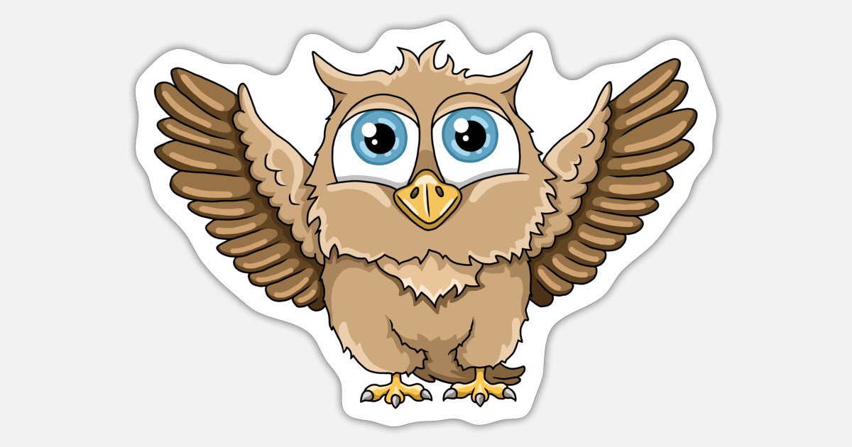 Wise owl bird illustration cartoon' Sticker | Spreadshirt