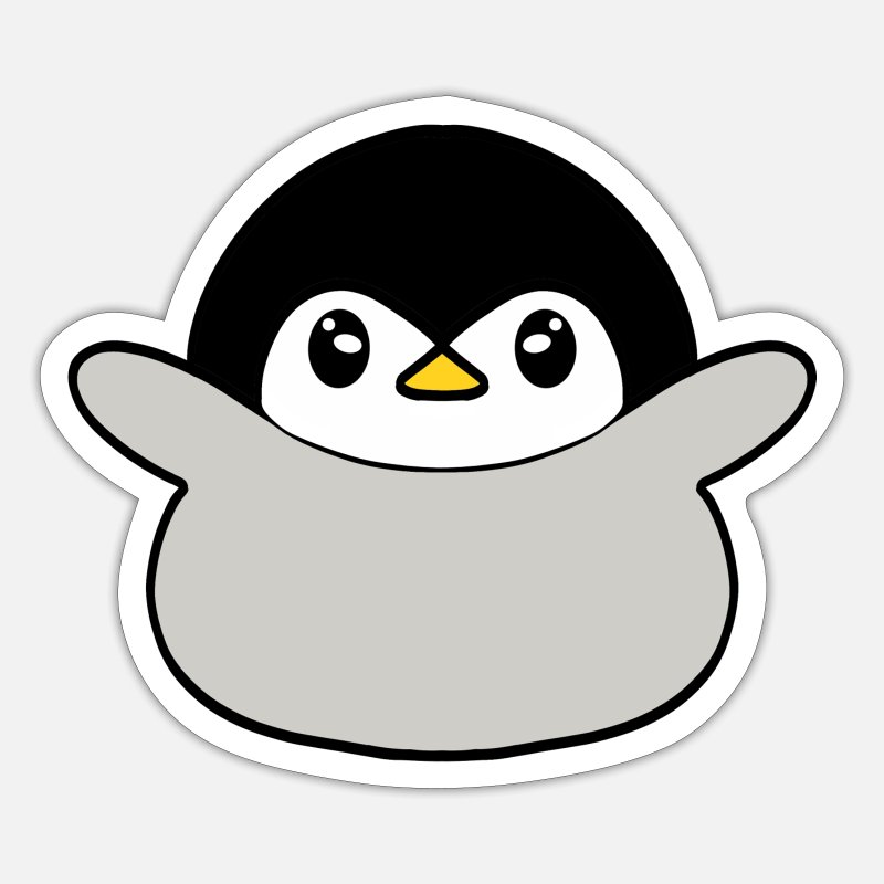 Cute adorable little funny baby penguin cartoon' Sticker | Spreadshirt