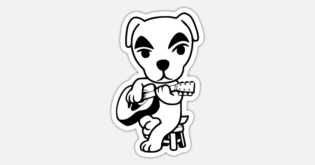 K. K. Slider / Animal Crossing / Dog / Guitar' Sticker | Spreadshirt