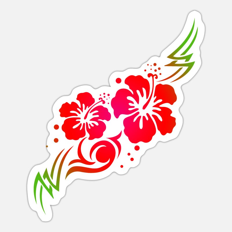 Hawaiian Flower hibiscus Tribal Tattoo Gift Idea' Sticker | Spreadshirt