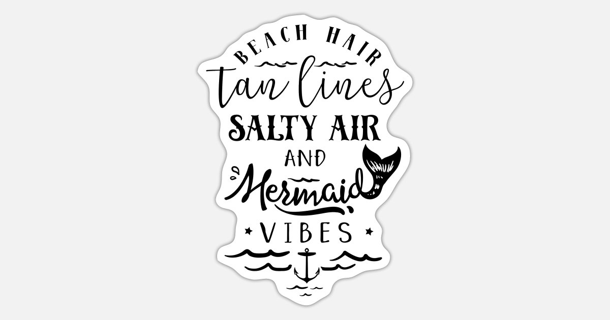 Ocean Air Salty Hair Sticker WATERPROOF Vinyl Decal Beach Vibes NEW 