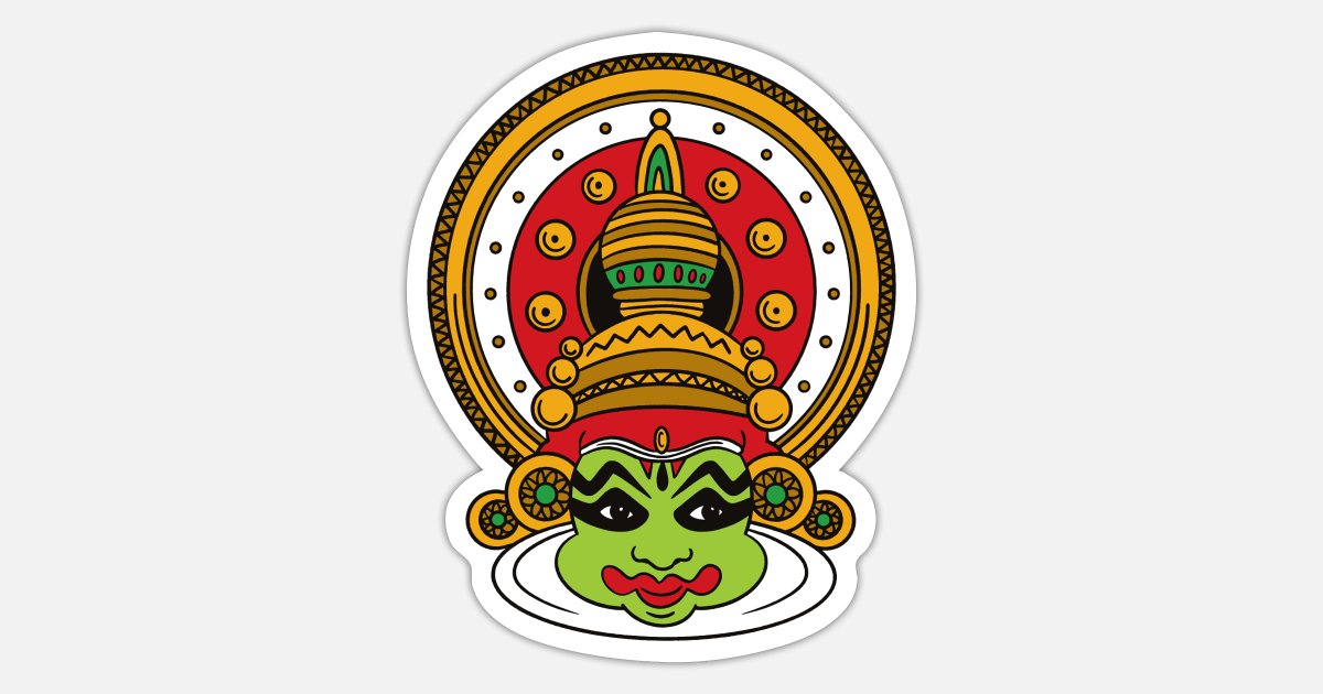 Kathakali tamil indian kathakali head' Sticker | Spreadshirt