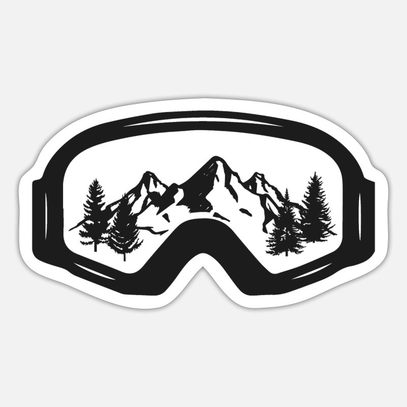 creatief deed het krans Ski Snowboard Skiing Goggles Snow Wintersport' Sticker | Spreadshirt