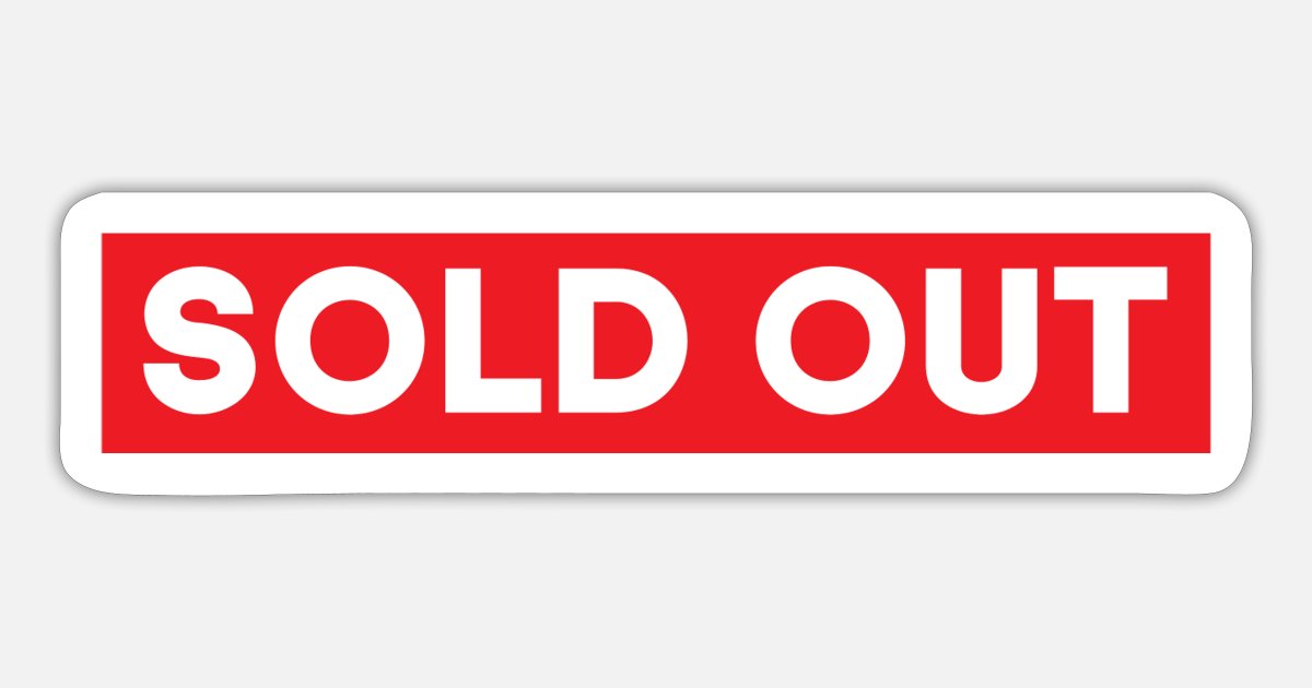 SOLD OUT (Red Box Logo)' Sticker | Spreadshirt