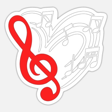2 x Heart Stickers 15 cm Musical Notes Musician Teacher Music  #16485 
