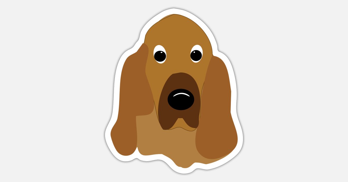 Barney Cartoon Bloodhound Head' Sticker | Spreadshirt