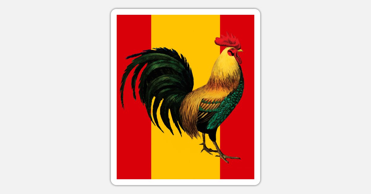 Spain Spanish Flag Cock Fight Game Fowl Gallero' Sticker | Spreadshirt