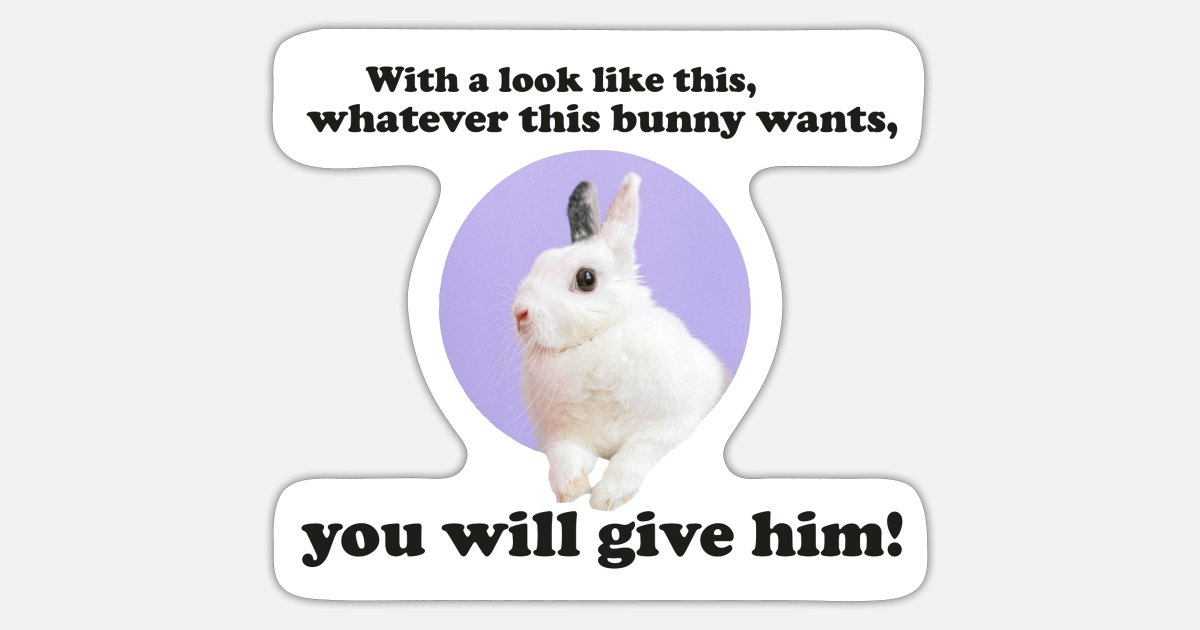 Funny Rabbit Meme' Sticker | Spreadshirt