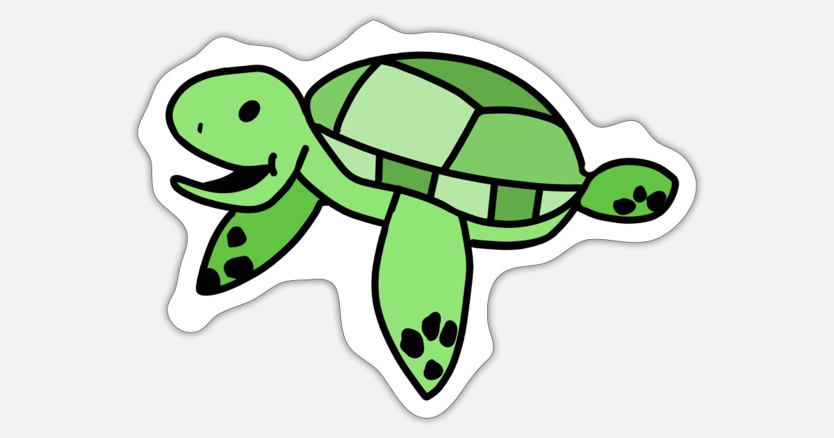 Happy Sea Turtle Cartoon' Sticker | Spreadshirt