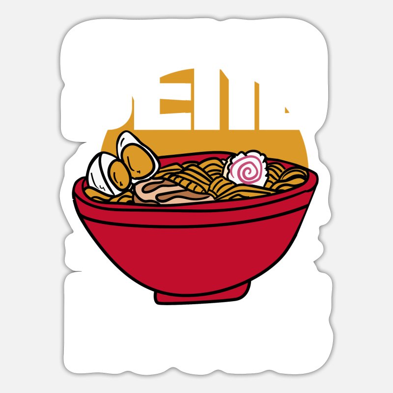Ramen Noodles Bowl Design Funny Asian Food Lover' Sticker | Spreadshirt