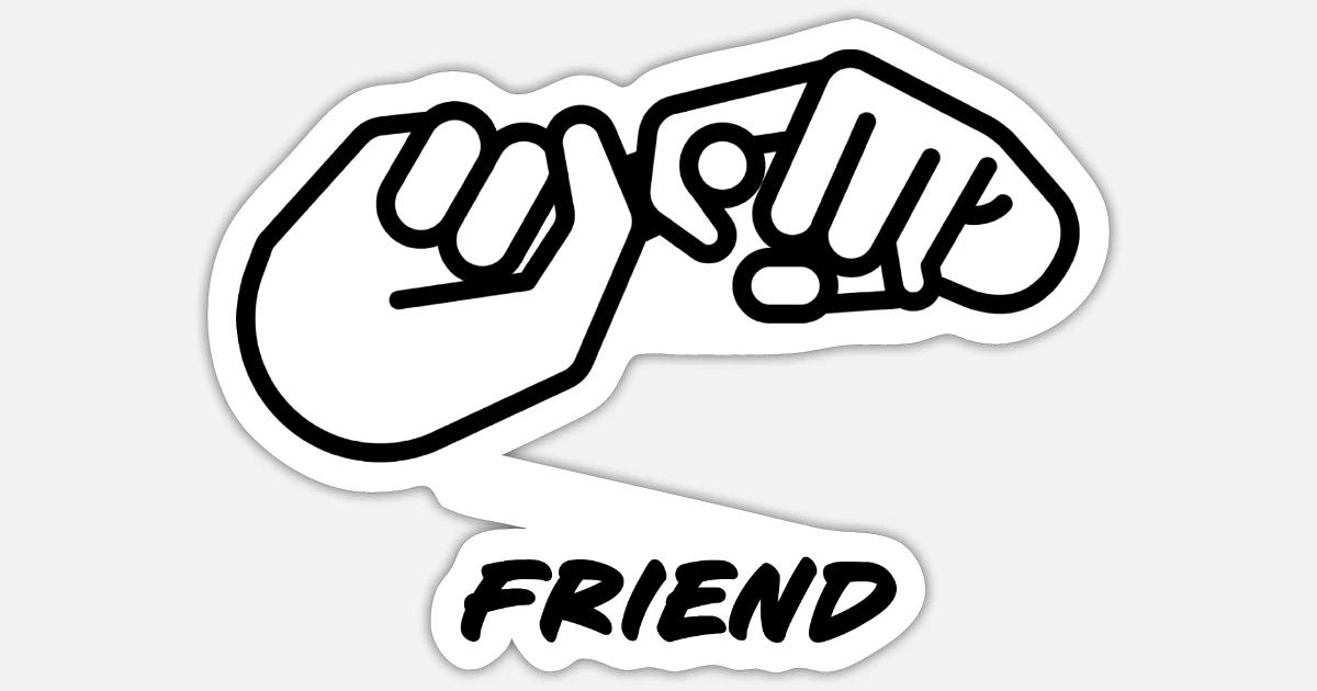 Asl American Sign Language Friend Sticker Spreadshirt