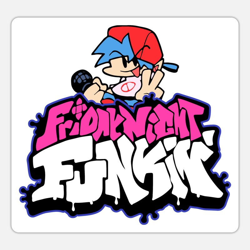 Friday night funkin funny logo and boyfriend' Sticker | Spreadshirt
