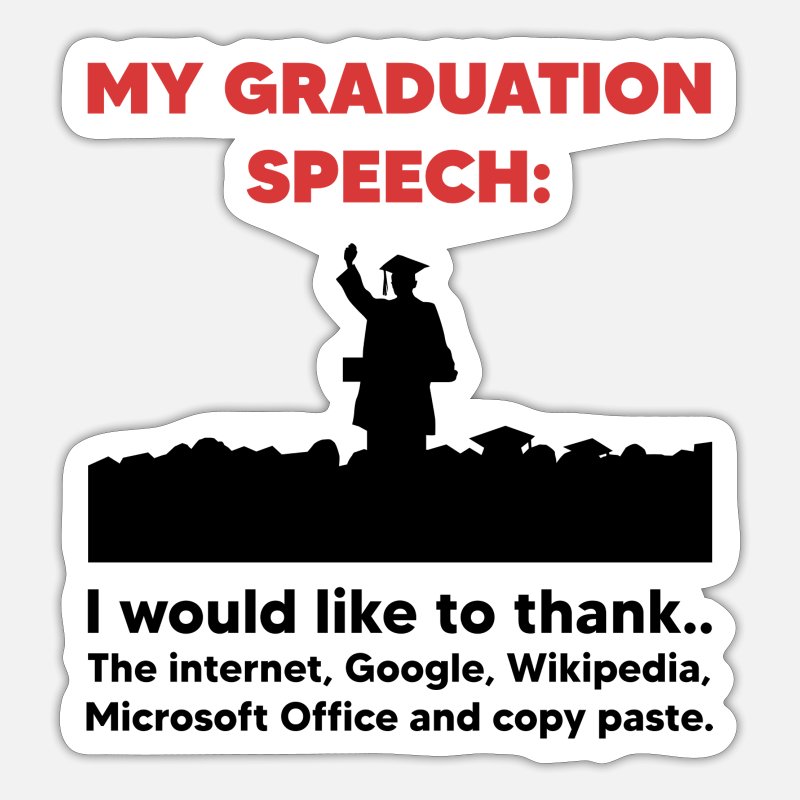 Funny Graduation Speech' Sticker | Spreadshirt