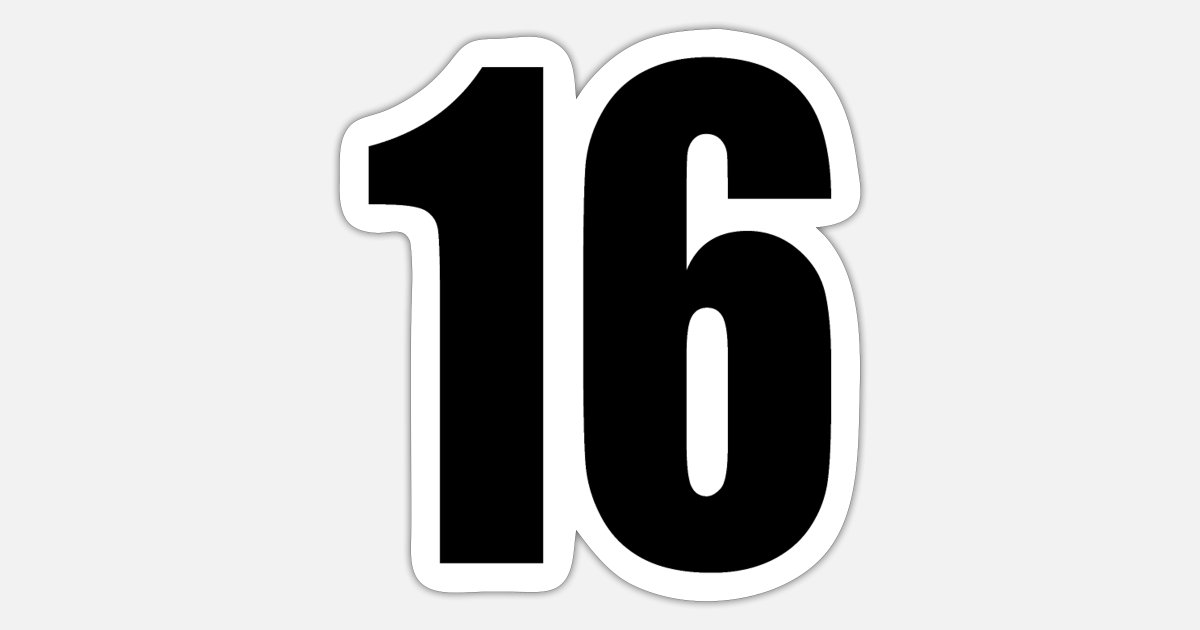 Number 16 sixteen shirt number soccer sport' Sticker | Spreadshirt