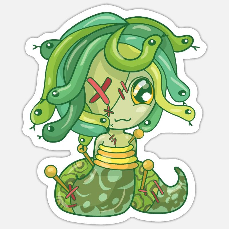 Kawaii Pastel Goth Voodoo Doll Cute Medusa Snake Sticker Spreadshirt