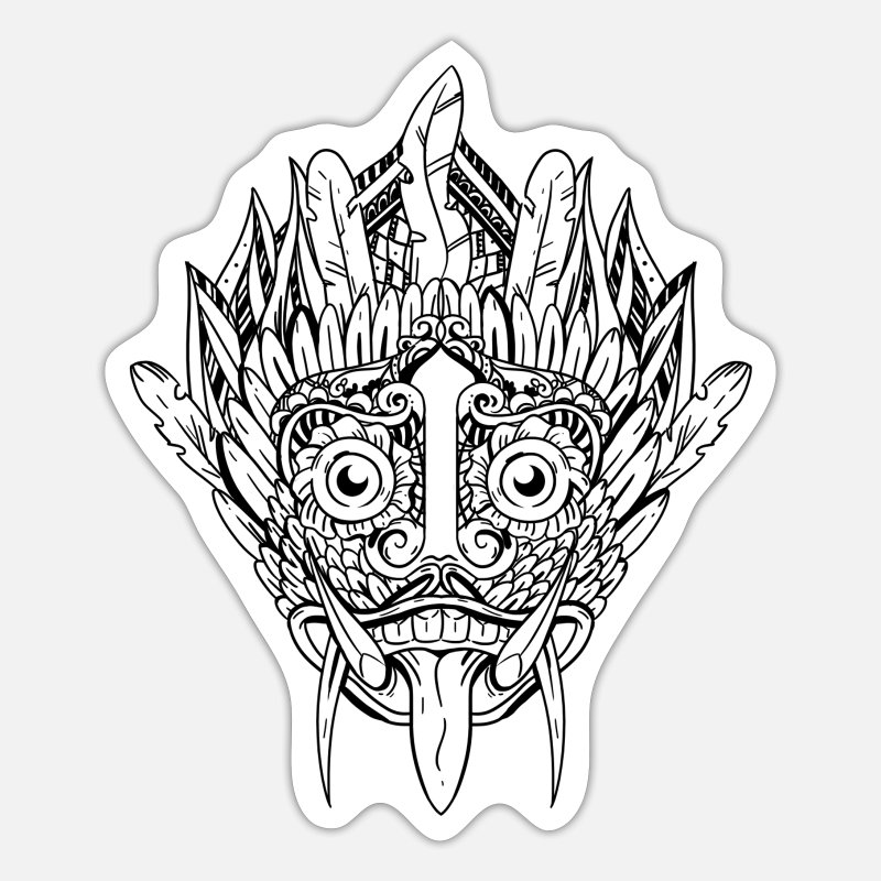Tattoo Design Native American Dragon Mask Gift' Sticker | Spreadshirt