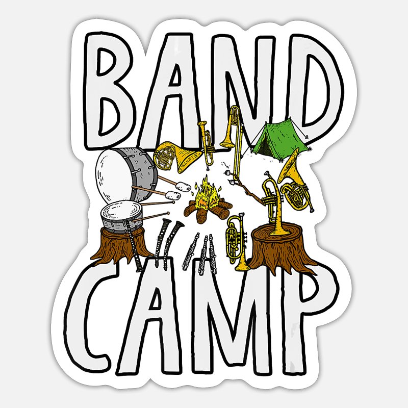 Crust Prophecy lamp 'Band Camp Instruments Around Campfire Band' Sticker | Spreadshirt