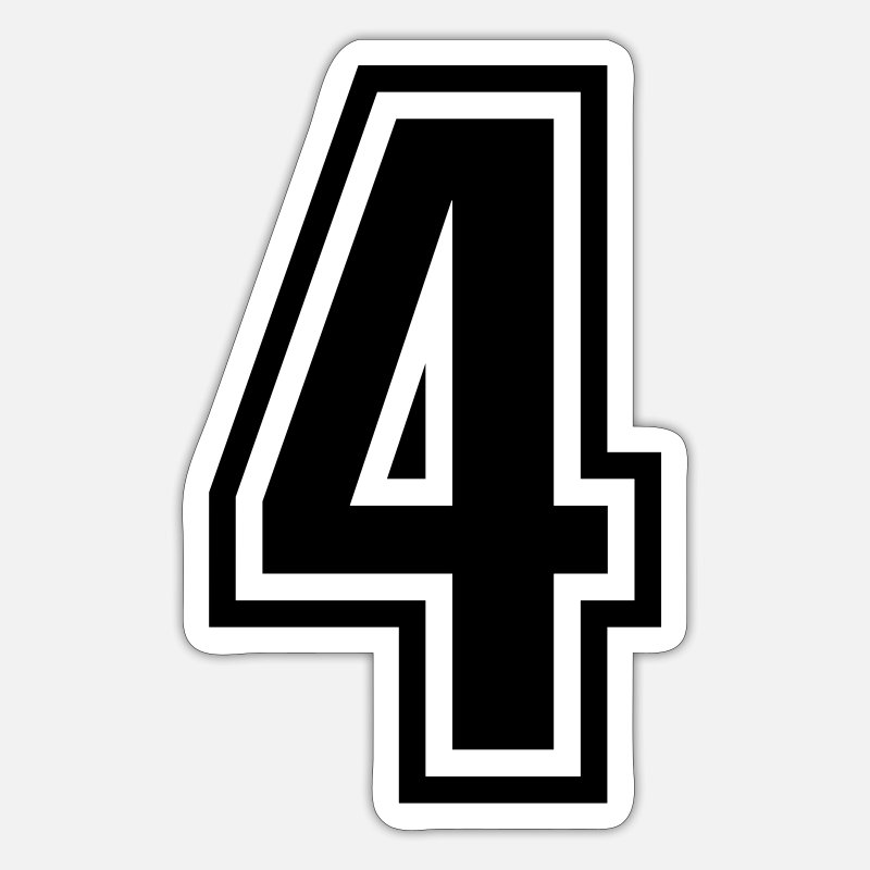 4 - number 4 - jersey number for sportsteam' Sticker | Spreadshirt