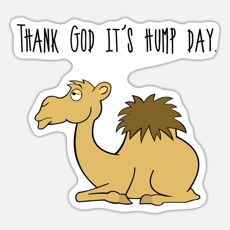 Hump Day Cartoon Camel' Sticker | Spreadshirt
