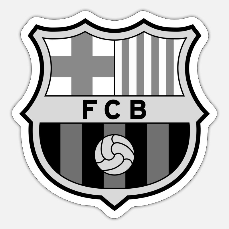 FC Barcelona black and white' Sticker | Spreadshirt