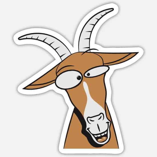 Goat crazy goofy Sticker
