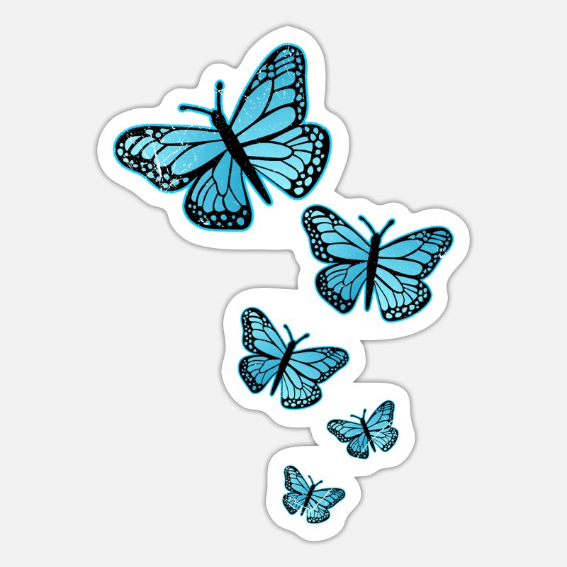 Butterfly Blue Monarch Butterflies Tattoo Gift Die' Sticker | Spreadshirt