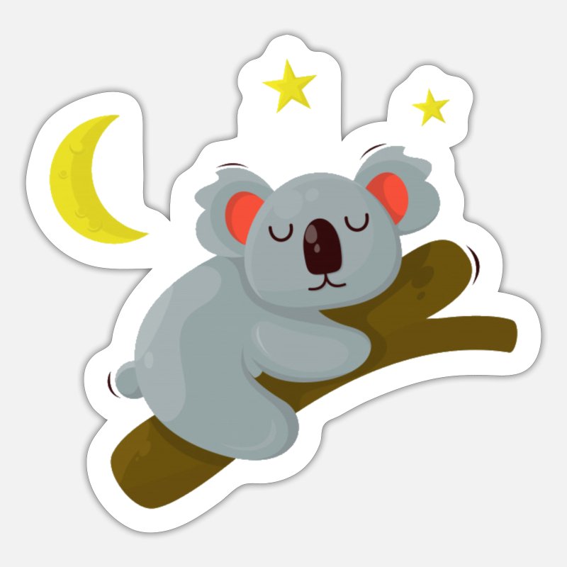 'funny koala is sleeping is cute animals' Sticker | Spreadshirt